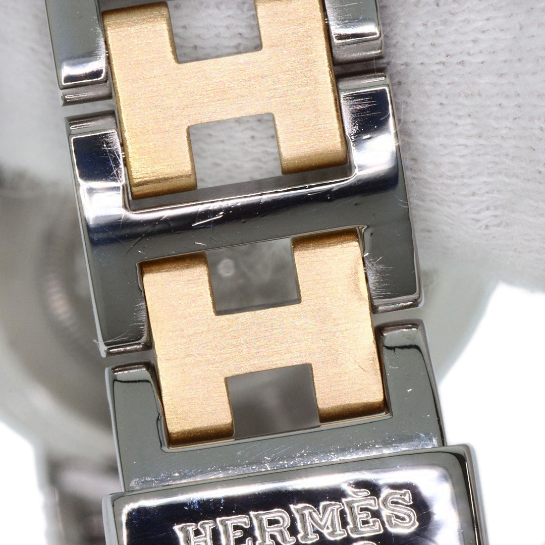 HERMES Watches Quartz CL4.220 Stainless Steel , SSxGP gold Clipper white dial Women Used Authentic