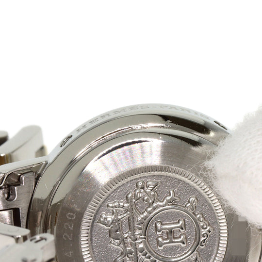 HERMES Watches Quartz CL4.220 Stainless Steel , SSxGP gold Clipper white dial Women Used Authentic