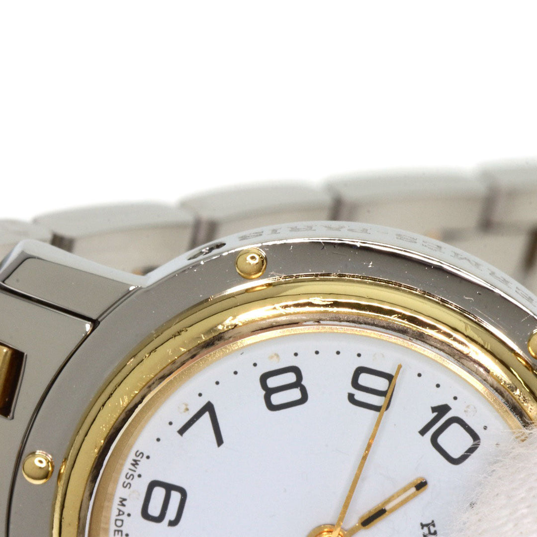 HERMES Watches Quartz CL4.220 Stainless Steel , SSxGP gold Clipper white dial Women Used Authentic