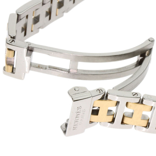 HERMES Watches Quartz CL4.220 Stainless Steel , SSxGP gold Clipper white dial Women Used Authentic