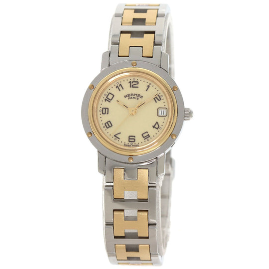 HERMES Watches Quartz CL4.220 Stainless Steel gold Clipper Ivory dial