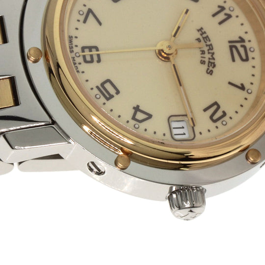 HERMES Watches Quartz CL4.220 Stainless Steel gold Clipper Ivory dial