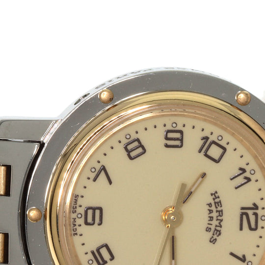 HERMES Watches Quartz CL4.220 Stainless Steel gold Clipper Ivory dial
