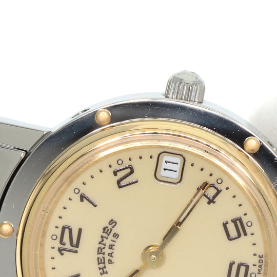 HERMES Watches Quartz CL4.220 Stainless Steel gold Clipper Ivory dial