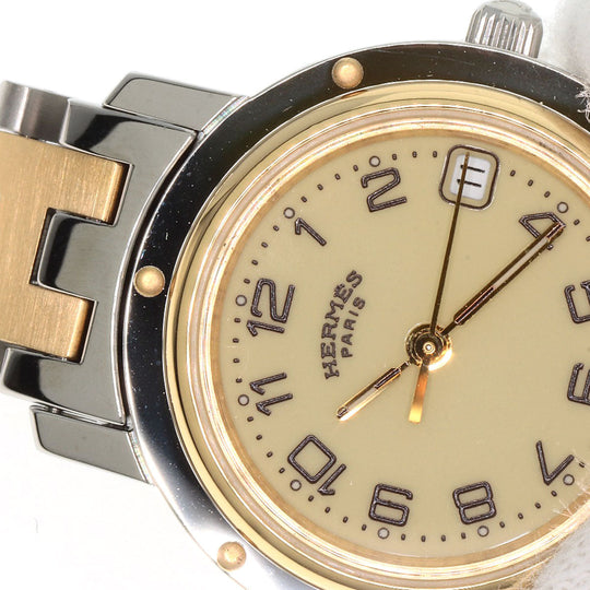 HERMES Watches Quartz CL4.220 Stainless Steel gold Clipper Ivory dial