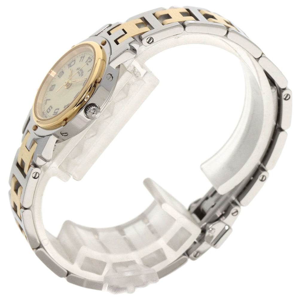 HERMES Watches Quartz CL4.220 Stainless Steel gold Clipper Ivory dial