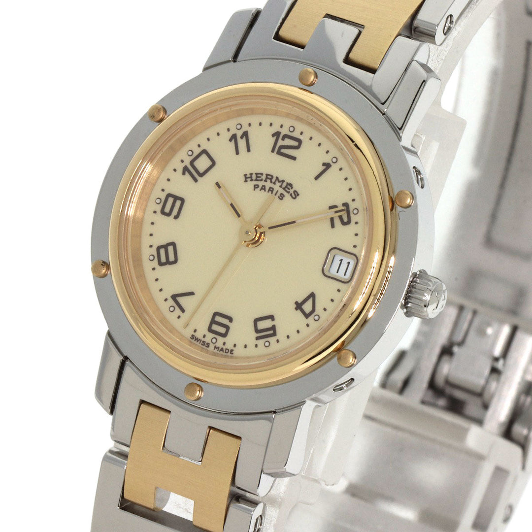 HERMES Watches Quartz CL4.220 Stainless Steel gold Clipper Ivory dial
