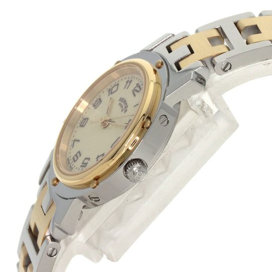 HERMES Watches Quartz CL4.220 Stainless Steel gold Clipper Ivory dial