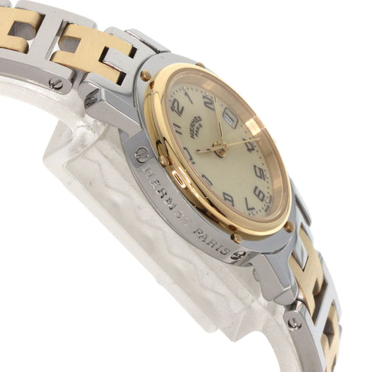 HERMES Watches Quartz CL4.220 Stainless Steel gold Clipper Ivory dial
