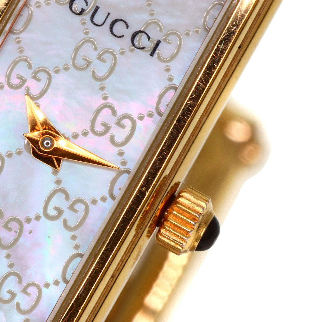 GUCCI Watches Quartz 1500L Gold Plated gold Square Face 1P Diamond White shell dial
