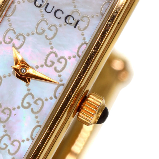 GUCCI Watches Quartz 1500L Gold Plated gold Square Face 1P Diamond White shell dial