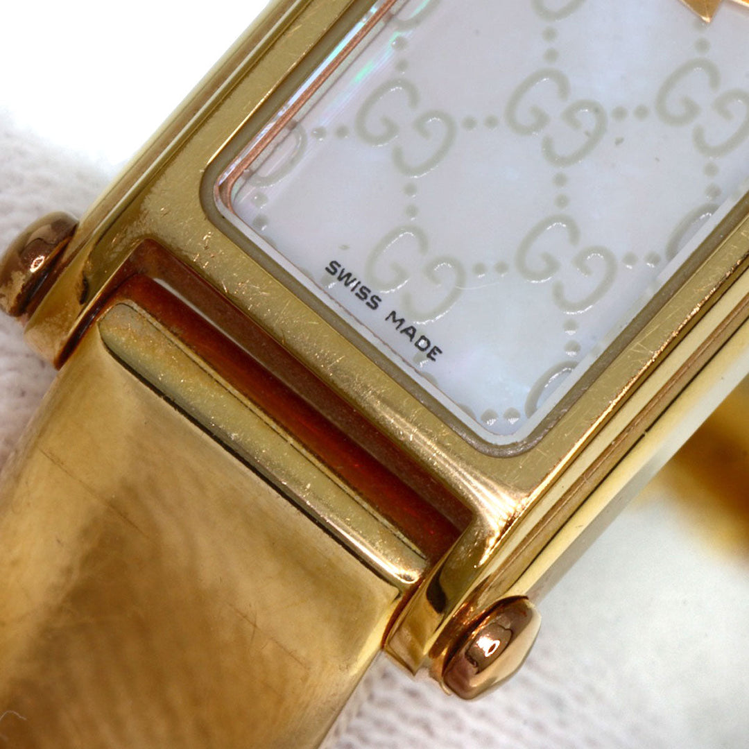 GUCCI Watches Quartz 1500L Gold Plated gold Square Face 1P Diamond White shell dial