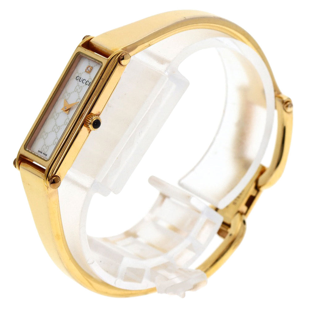 GUCCI Watches Quartz 1500L Gold Plated gold Square Face 1P Diamond White shell dial