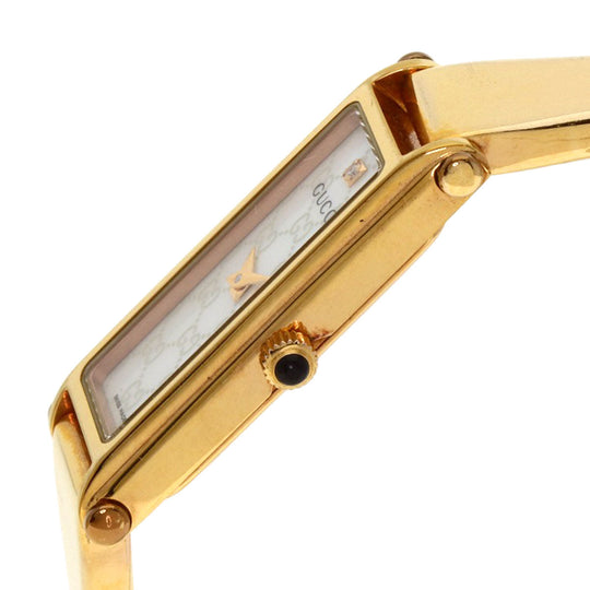 GUCCI Watches Quartz 1500L Gold Plated gold Square Face 1P Diamond White shell dial