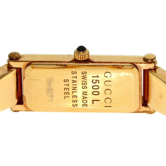 GUCCI Watches Quartz 1500L Gold Plated gold Square Face 1P Diamond White shell dial