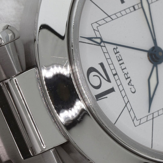 CARTIER Watches Mechanical Automatic W31074M7 Stainless Steel , Stainless Steel Silver Pasha C white dial Boys Used Authentic