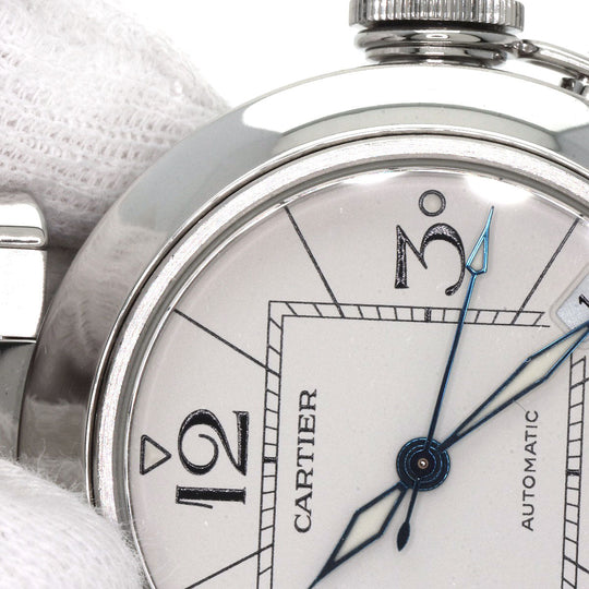 CARTIER Watches Mechanical Automatic W31074M7 Stainless Steel , Stainless Steel Silver Pasha C white dial Boys Used Authentic
