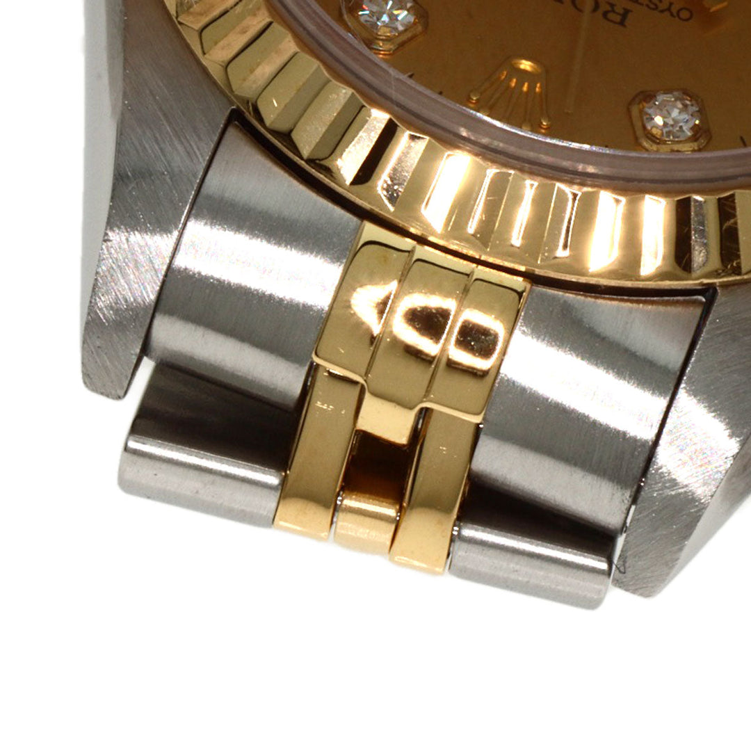 ROLEX Watches Mechanical Automatic 69173G Stainless Steel , SSxK18YG gold Datejust 10P Diamond Champagne Gold dial Women Used Authentic