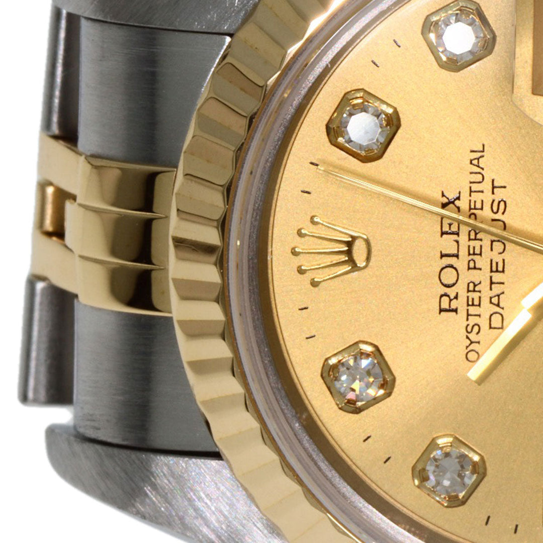 ROLEX Watches Mechanical Automatic 69173G Stainless Steel , SSxK18YG gold Datejust 10P Diamond Champagne Gold dial Women Used Authentic