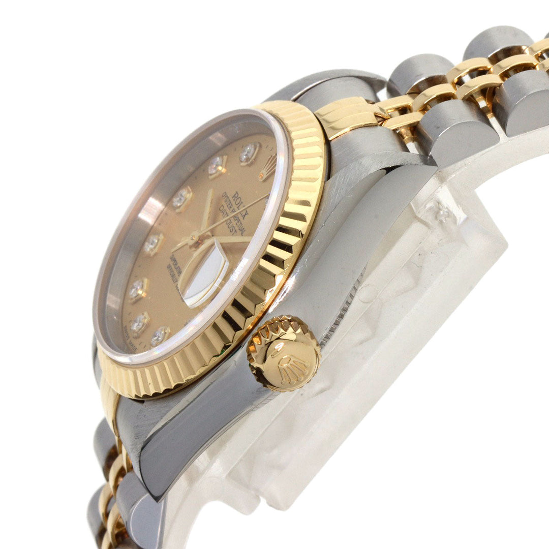 ROLEX Watches Mechanical Automatic 69173G Stainless Steel , SSxK18YG gold Datejust 10P Diamond Champagne Gold dial Women Used Authentic