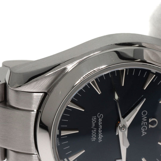 OMEGA Watches Quartz 2577.80 Stainless Steel , Stainless Steel Silver Seamaster Aqua Terra Navy dial Women Used Authentic