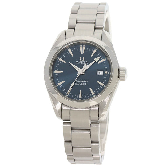 OMEGA Watches Quartz 2577.80 Stainless Steel , Stainless Steel Silver Seamaster Aqua Terra Navy dial Women Used Authentic