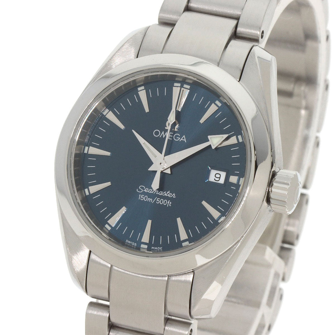OMEGA Watches Quartz 2577.80 Stainless Steel , Stainless Steel Silver Seamaster Aqua Terra Navy dial Women Used Authentic