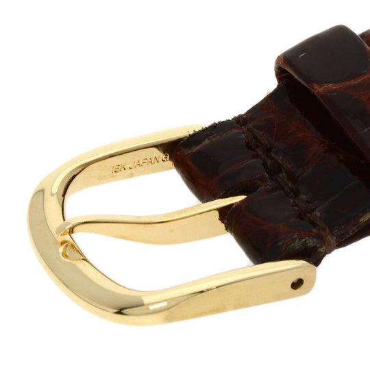 SEIKO Watches Quartz 7770-6020 K18YG, leather gold CREDOR gold dial mens Used Authentic