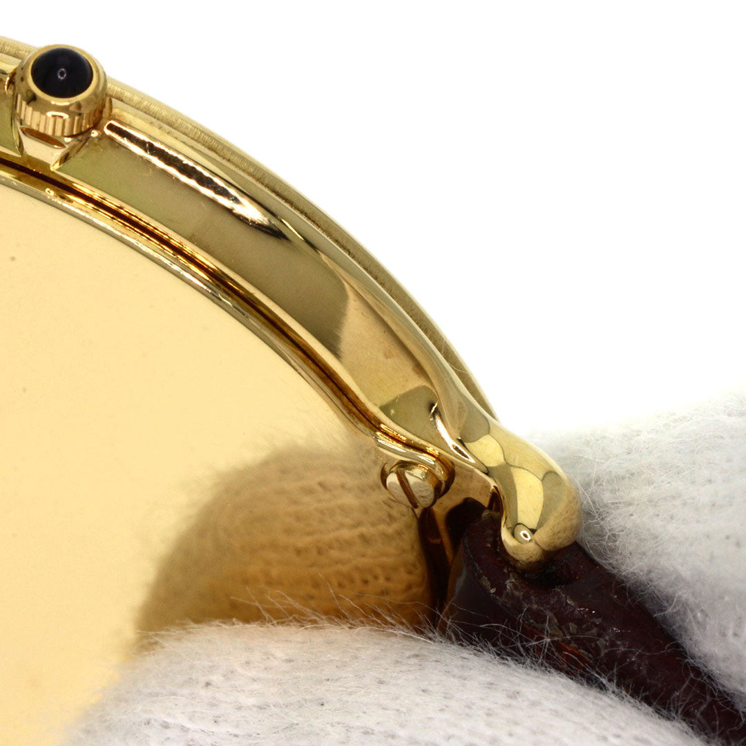 SEIKO Watches Quartz 7770-6020 K18YG, leather gold CREDOR gold dial mens Used Authentic