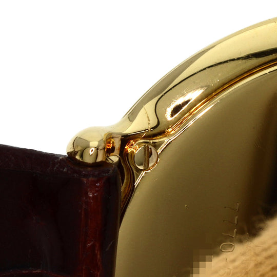 SEIKO Watches Quartz 7770-6020 K18YG, leather gold CREDOR gold dial mens Used Authentic