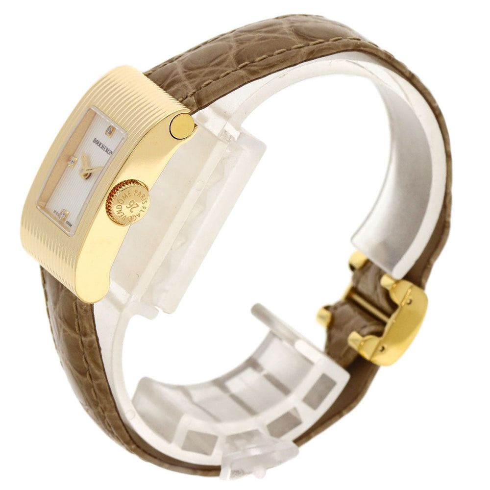 Boucheron Watches Quartz WA030507 18K Yellow Gold gold Refre 4P Diamond white dial