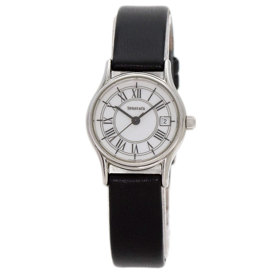 TIFFANY&Co. Watches Quartz Stainless Steel, Leather Silver Classic white dial Women Used Authentic