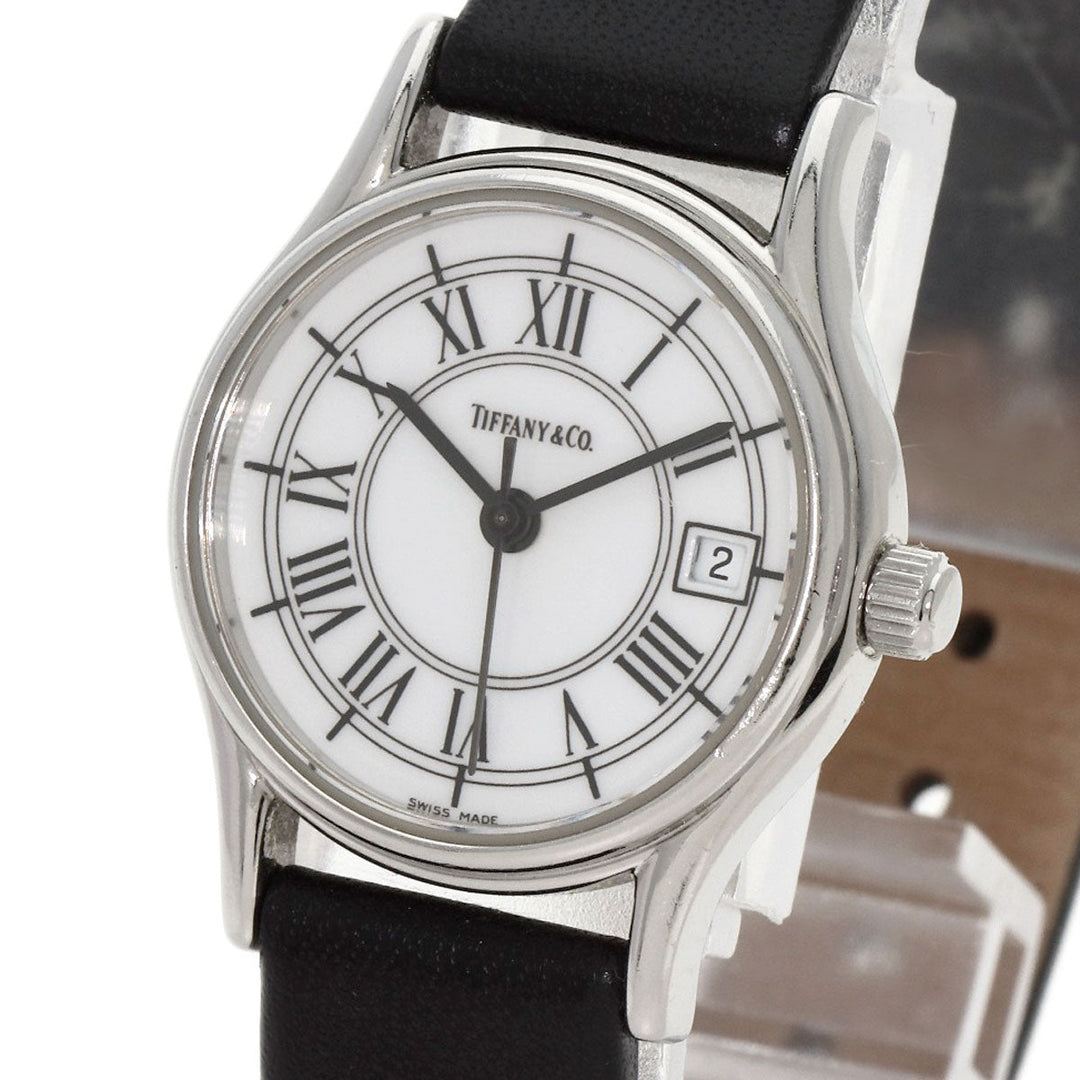 TIFFANY&Co. Watches Quartz Stainless Steel, Leather Silver Classic white dial Women Used Authentic