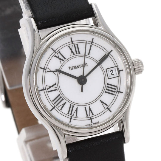 TIFFANY&Co. Watches Quartz Stainless Steel, Leather Silver Classic white dial Women Used Authentic
