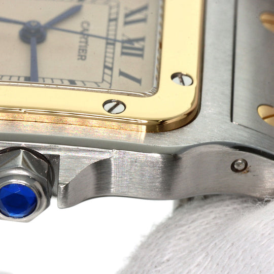 CARTIER Watches Quartz W20011C4 Stainless Steel , SSxK18YG gold Santosgalbe LM Ivory dial Women Used Authentic