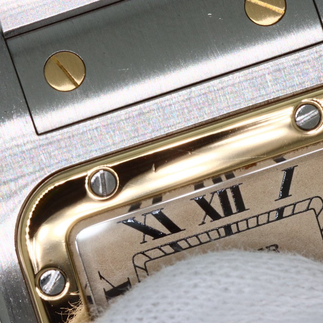 CARTIER Watches Quartz W20011C4 Stainless Steel , SSxK18YG gold Santosgalbe LM Ivory dial Women Used Authentic