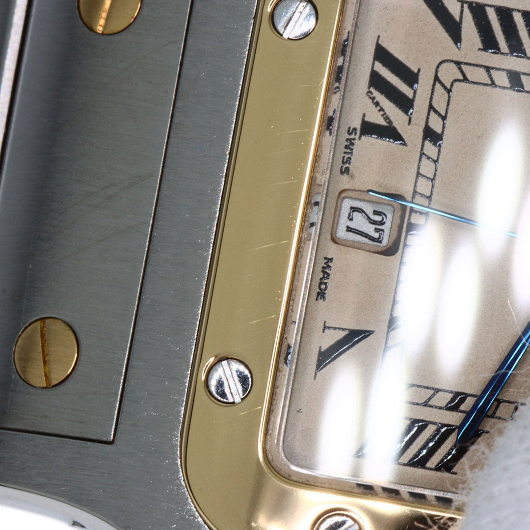 CARTIER Watches Quartz W20011C4 Stainless Steel , SSxK18YG gold Santosgalbe LM Ivory dial Women Used Authentic