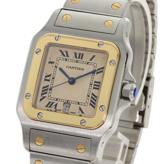 CARTIER Watches Quartz W20011C4 Stainless Steel , SSxK18YG gold Santosgalbe LM Ivory dial Women Used Authentic
