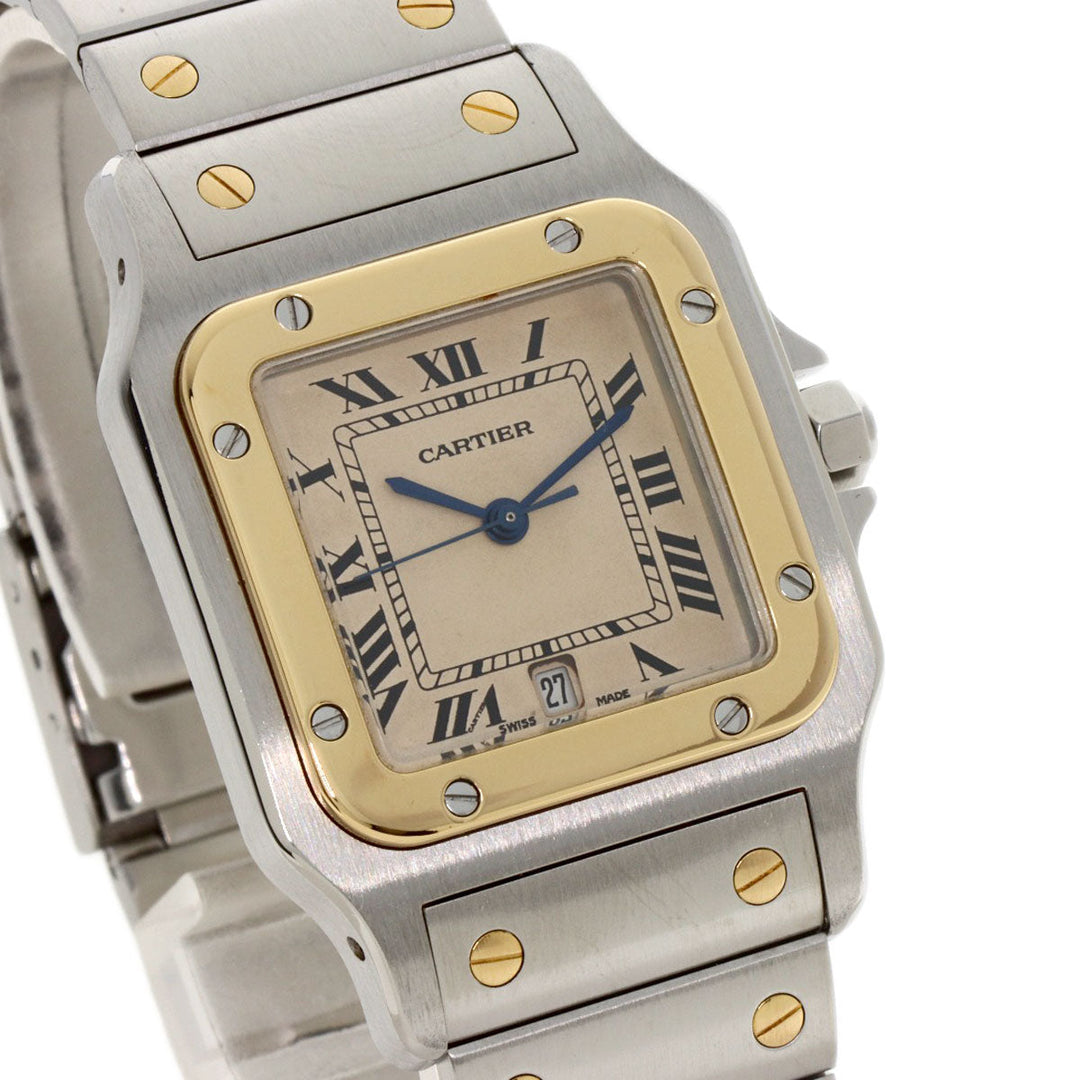 CARTIER Watches Quartz W20011C4 Stainless Steel , SSxK18YG gold Santosgalbe LM Ivory dial Women Used Authentic