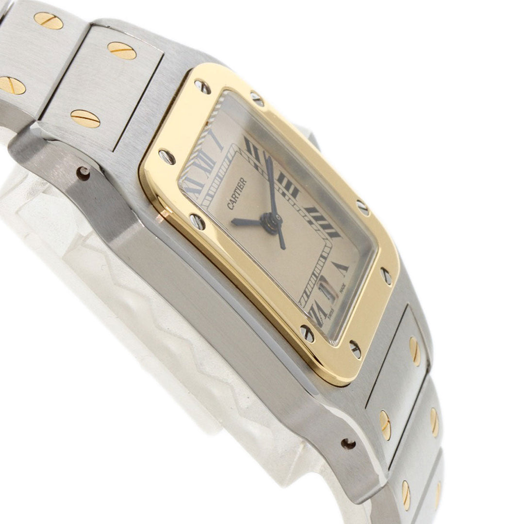 CARTIER Watches Quartz W20011C4 Stainless Steel , SSxK18YG gold Santosgalbe LM Ivory dial Women Used Authentic
