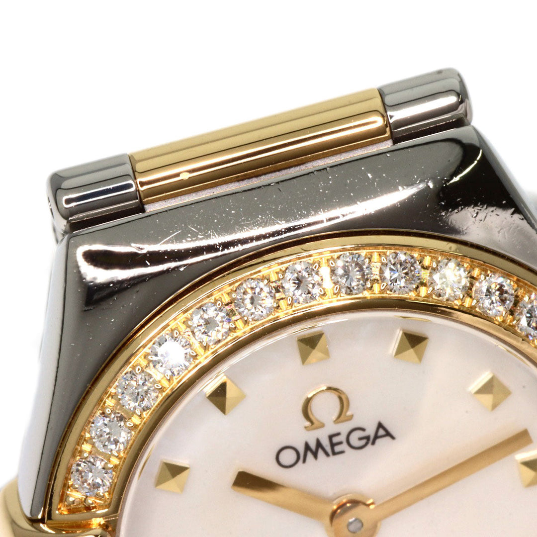 OMEGA Watches Quartz 1365.71 Stainless Steel, SSxK18YG, Diamond gold Constellation Mini White shell dial Women Used Authentic