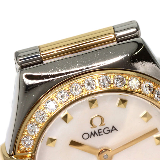 OMEGA Watches Quartz 1365.71 Stainless Steel, SSxK18YG, Diamond gold Constellation Mini White shell dial Women Used Authentic