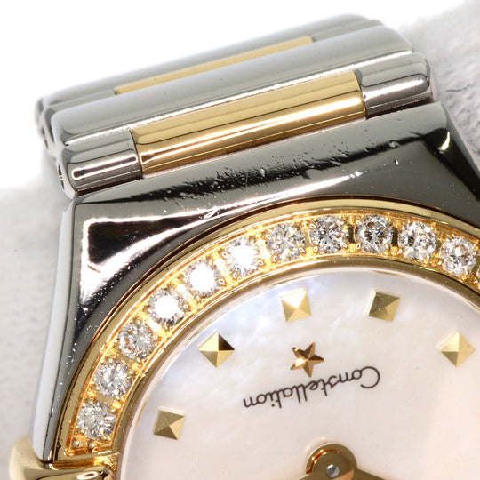 OMEGA Watches Quartz 1365.71 Stainless Steel, SSxK18YG, Diamond gold Constellation Mini White shell dial Women Used Authentic