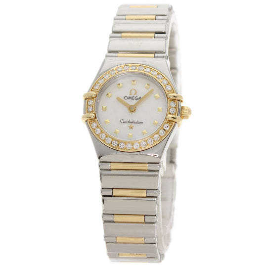 OMEGA Watches Quartz 1365.71 Stainless Steel, SSxK18YG, Diamond gold Constellation Mini White shell dial Women Used Authentic