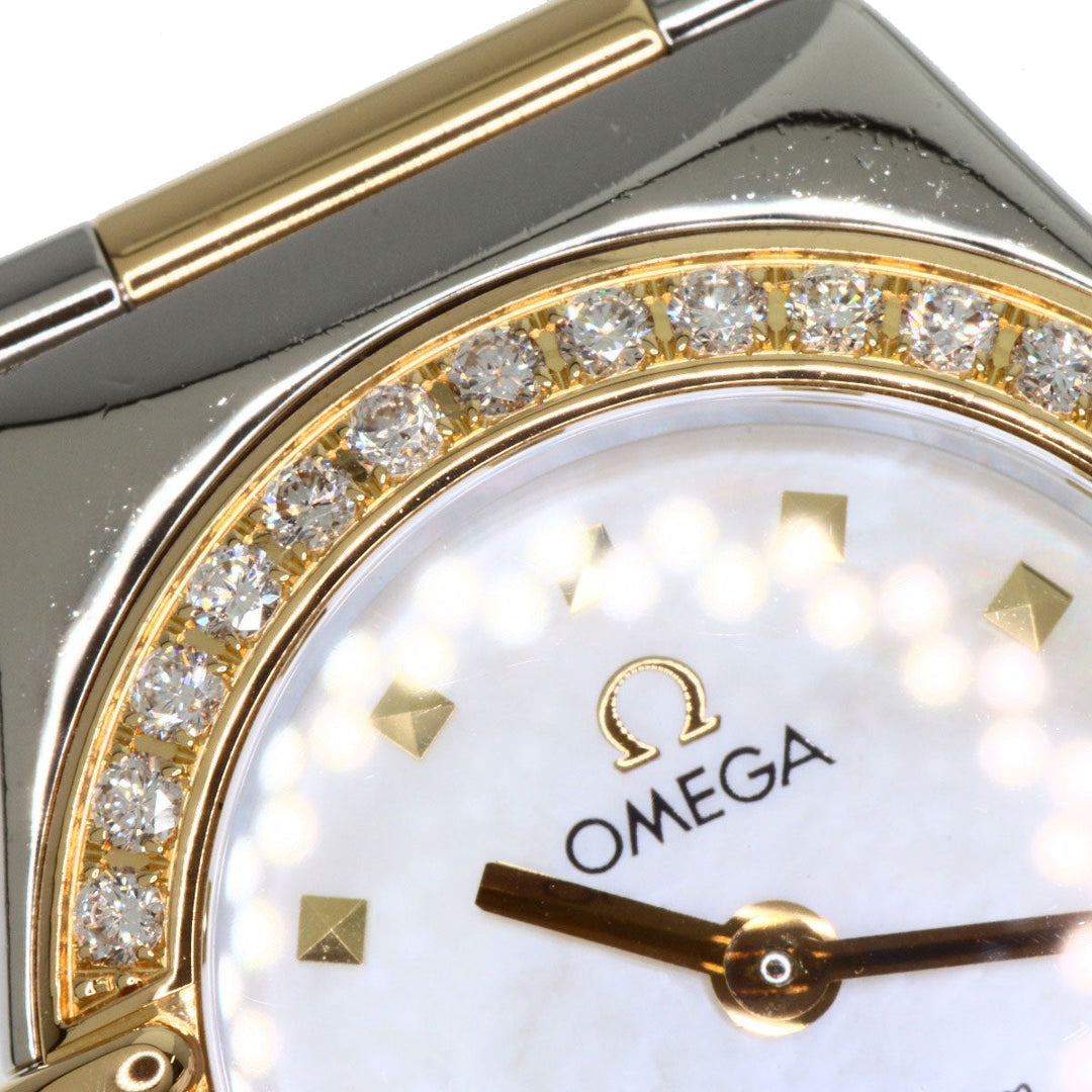 OMEGA Watches Quartz 1365.71 Stainless Steel, SSxK18YG, Diamond gold Constellation Mini White shell dial Women Used Authentic