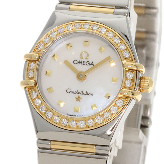 OMEGA Watches Quartz 1365.71 Stainless Steel, SSxK18YG, Diamond gold Constellation Mini White shell dial Women Used Authentic