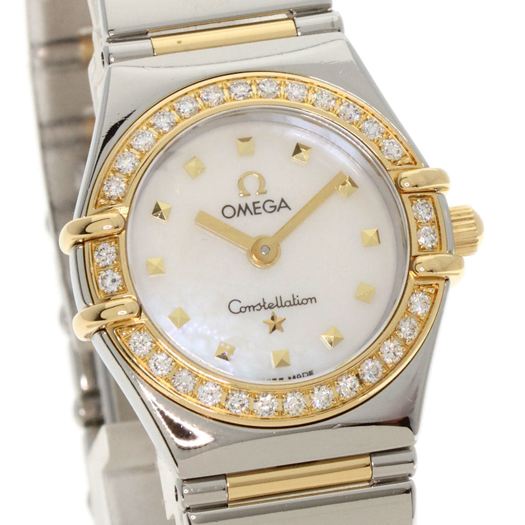 OMEGA Watches Quartz 1365.71 Stainless Steel, SSxK18YG, Diamond gold Constellation Mini White shell dial Women Used Authentic