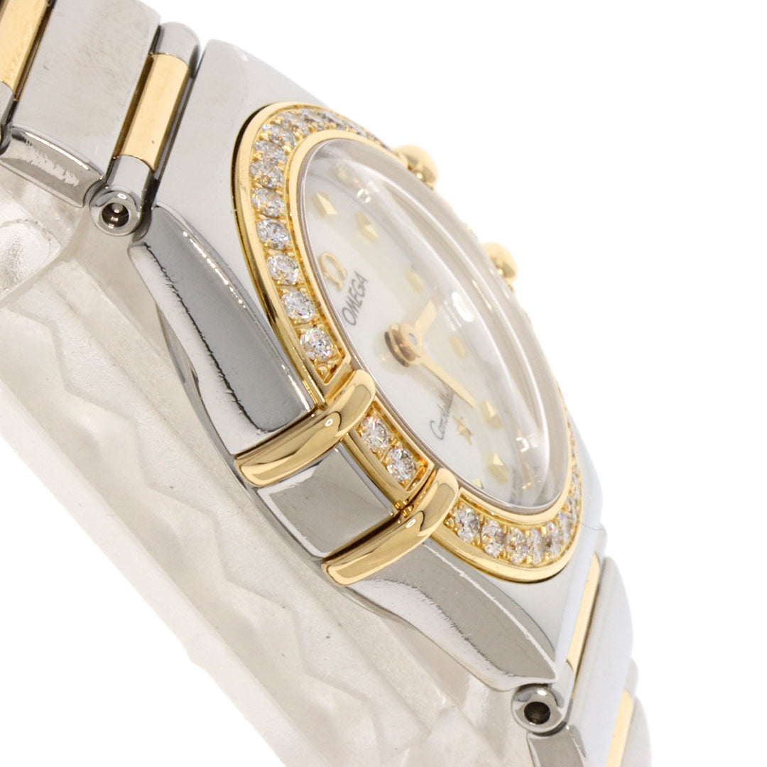 OMEGA Watches Quartz 1365.71 Stainless Steel, SSxK18YG, Diamond gold Constellation Mini White shell dial Women Used Authentic