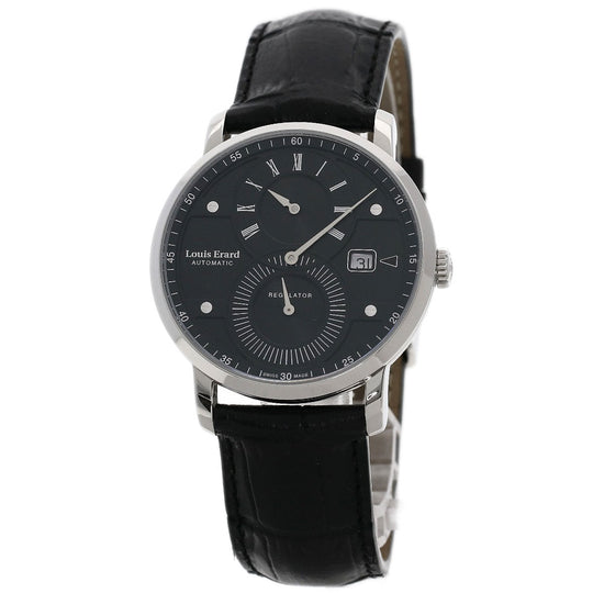 Louis Erard Watches Mechanical Automatic LE86236AA02BDC51 Stainless Steel, Leather Silver Excellence regulator black dial mens Used Authentic
