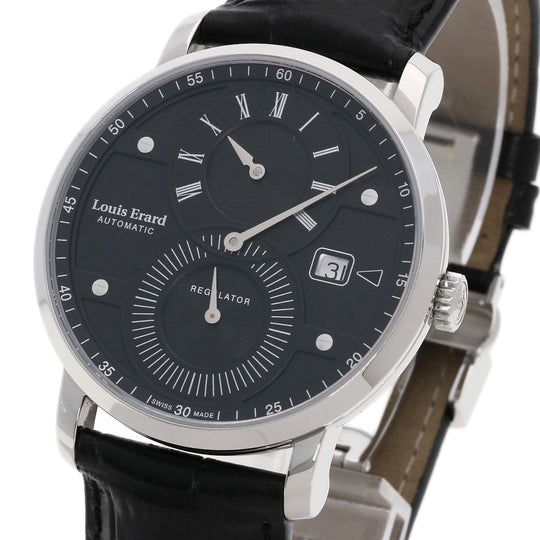 Louis Erard Watches Mechanical Automatic LE86236AA02BDC51 Stainless Steel, Leather Silver Excellence regulator black dial mens Used Authentic